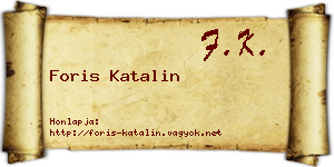 Foris Katalin névjegykártya